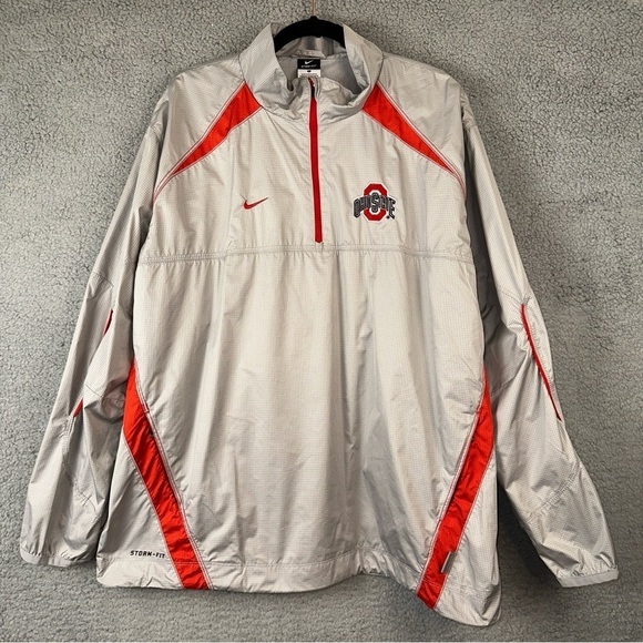 Nike Mens Large Storm-Fit‎ Jacket The Ohio State Windbreaker Activewear Pullover - Picture 1 of 14